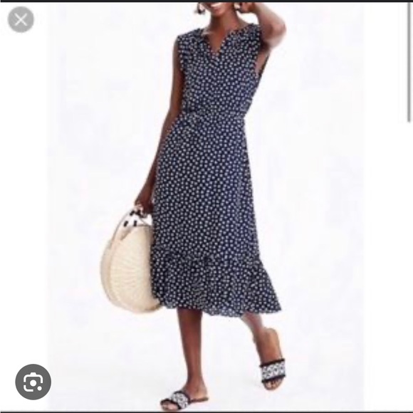 J. Crew Mercantile navy cap sleeved light weight dress size XS - Picture 2 of 10